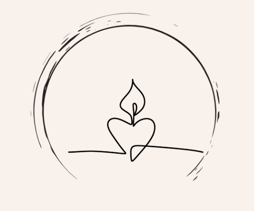 Dessins d'une bougie en forme de coeur entouré d'un cercle